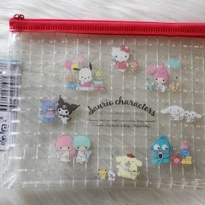 Sanrio B6 Clear Plastic Mesh Top Zip Case Ft Kuromi, My Melody , Pochacco & More